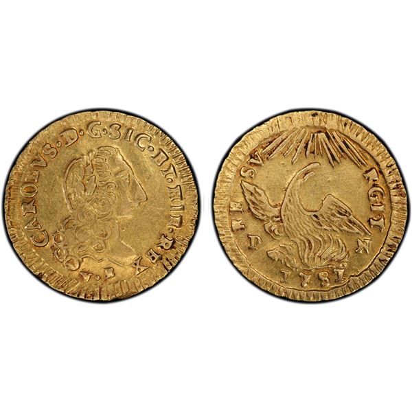 SICILY: Carlo III, 1734-1759, AV oncia, 1751, PCGS AU details
