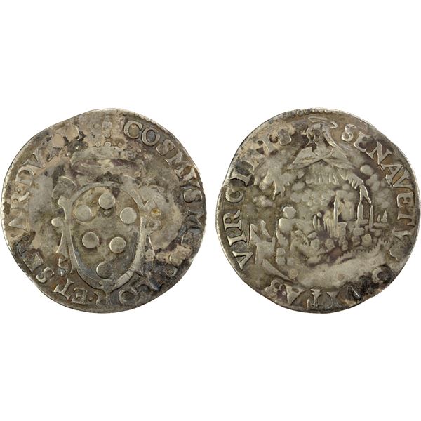 SIENA: Cosimo I de' Medici, 1537-1569, AR giulio (2.93g), ND (1557-69), VF