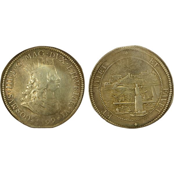 TUSCANY: Cosimo III de' Medici, 1670-1723, AR tallero, 1699, VF