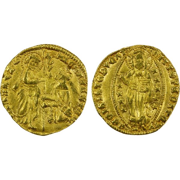 VENICE: Michele Steno, 1400-1413, AV zecchino (3.56g), ND, EF