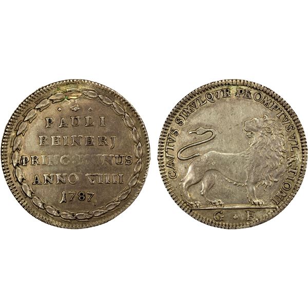 VENICE: Paolo Renier, 1779-1789, AR osella, 1787 year 8, EF