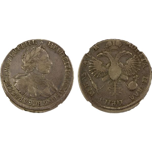 RUSSIAN EMPIRE: Peter I 'the Great', 1689-1720, AR rouble, Kadashevsky Mint, 1720, NGC VF20