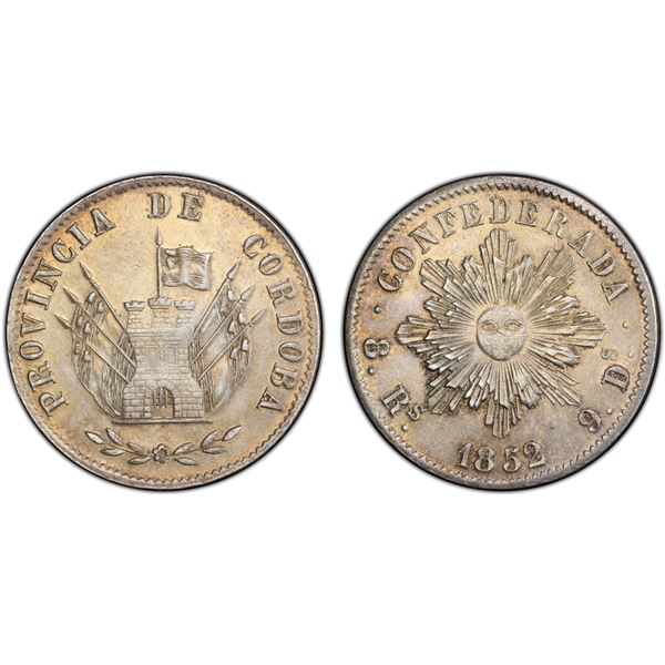 ARGENTINA: Córdoba Province, AR 8 reales, 1852, PCGS UNC details