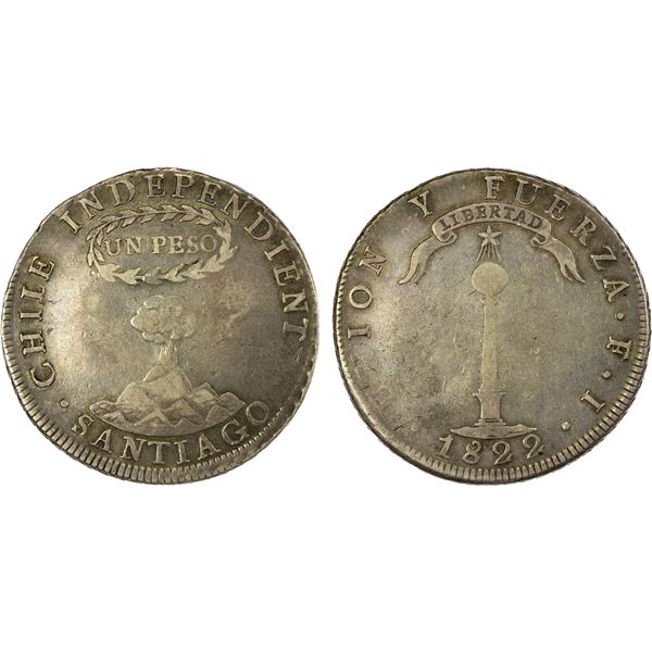 CHILE: Republic, AR peso, 1822, VF
