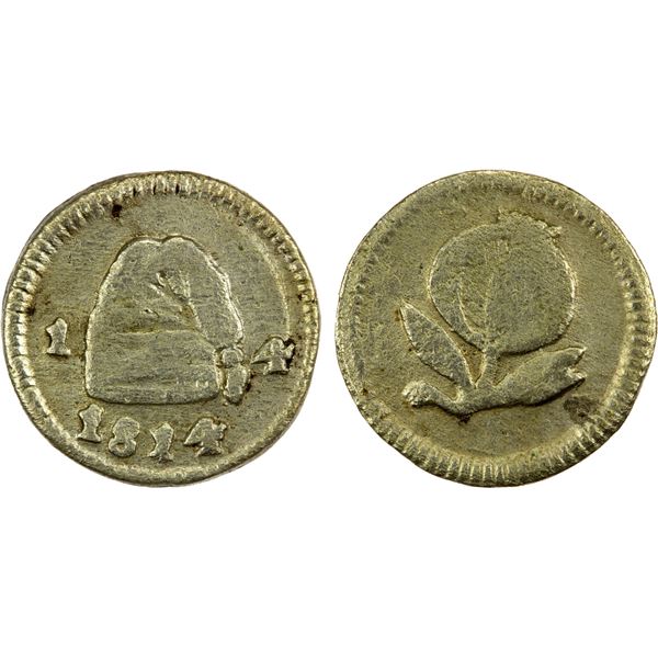 COLOMBIA: Cundinamarca, AR ¼ real, 1814, Choice VF