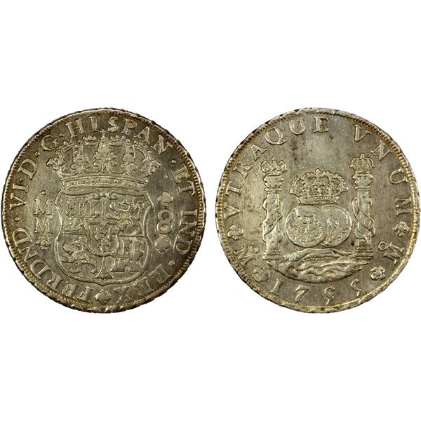 MEXICO: Fernando VI, 1746-1759, AR 8 reales, 1755-Mo, Choice EF
