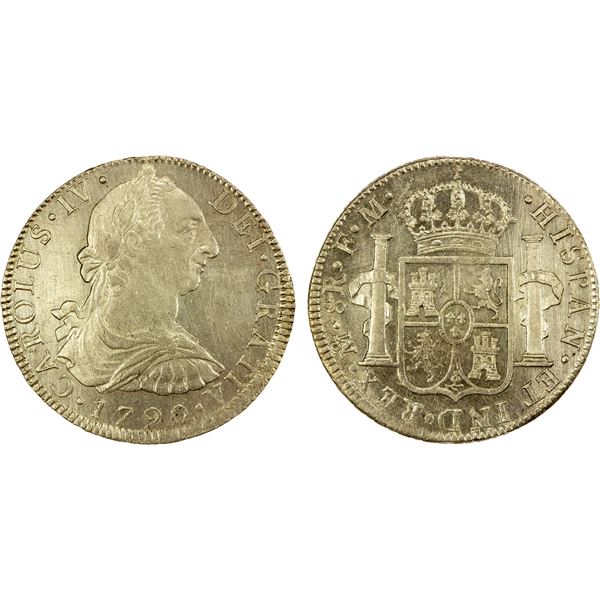 MEXICO: Carlos IV, 1788-1808, AR 8 reales, 1790-Mo, AU