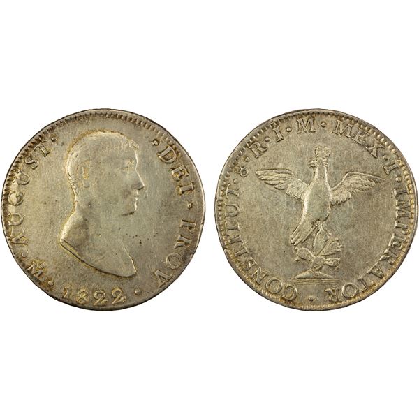 MEXICO: Augustin I Iturbide, 1822-1823, AR 8 reales, 1822-Mo, VF-EF