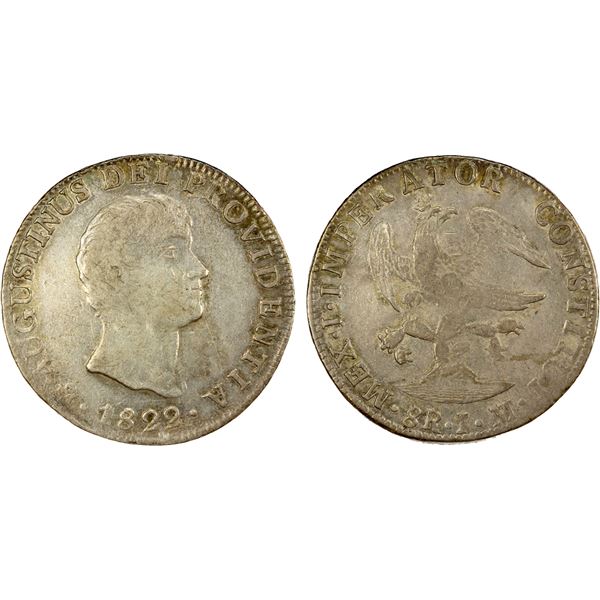 MEXICO: Augustin I Iturbide, 1822-1823, AR 8 reales, 1822-Mo, VF-EF