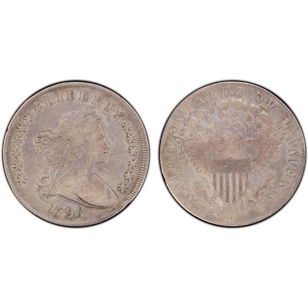 UNITED STATES: AR dollar, 1798, PCGS Fine details