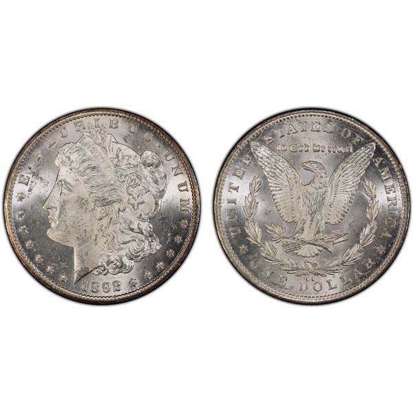 UNITED STATES: AR dollar, 1892-CC, PCGS MS63
