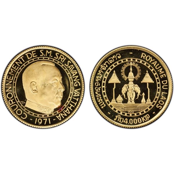 LAOS: Savang Vatthana, 1959-1975, AV 4,000 kip, 1971, PCGS Proof 69 DCAM