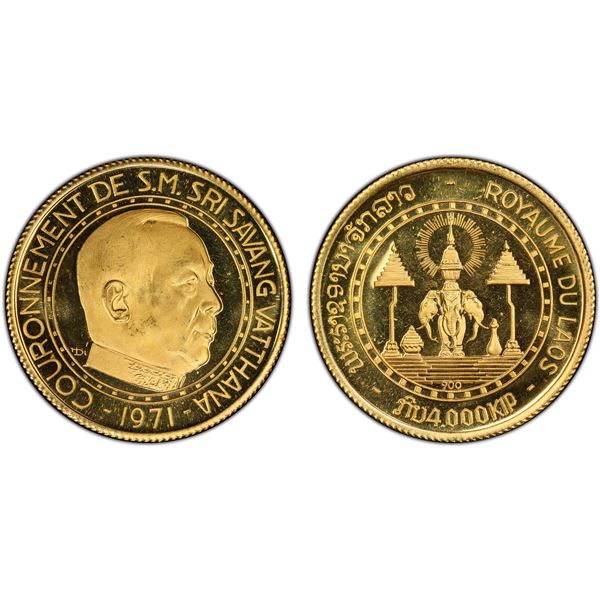 LAOS: Savang Vatthana, 1959-1975, AV 4,000 kip, 1971, PCGS Proof 68 DCAM