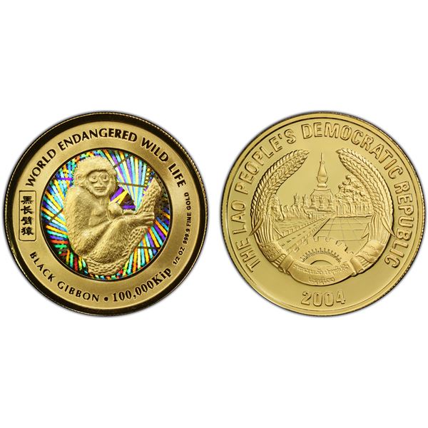 LAOS: People’s Democratic Republic, AV 100,000 kip, 2004, PCGS Proof 70 DCAM