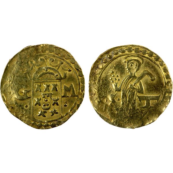 PORTUGUESE MALACCA: Anonymous, AV ¼ escudo (2.55g), VF