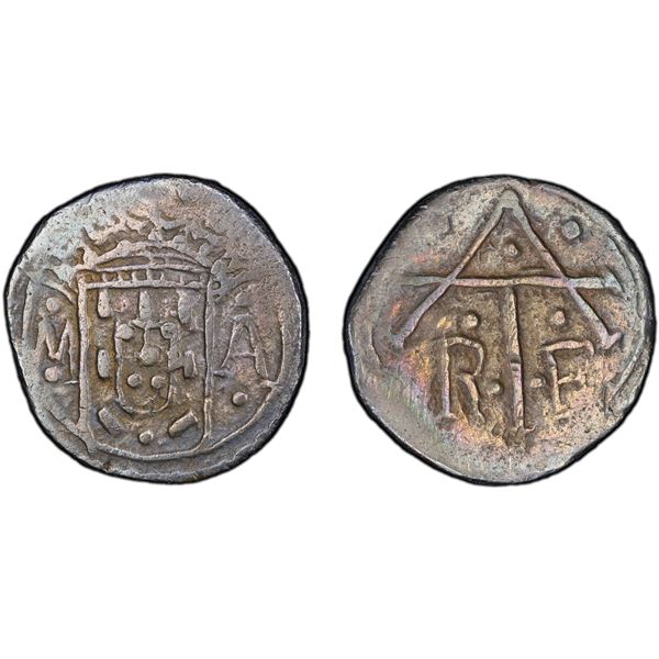 PORTUGUESE MALACCA: Filipe III, 1621-1640, AR tanga (2.52g), ND, PCGS VF30