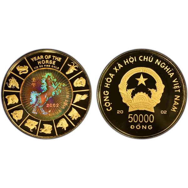 VIET NAM: Socialist Republic, AV 50,000 dong, 2002, PCGS Proof 69 DCAM