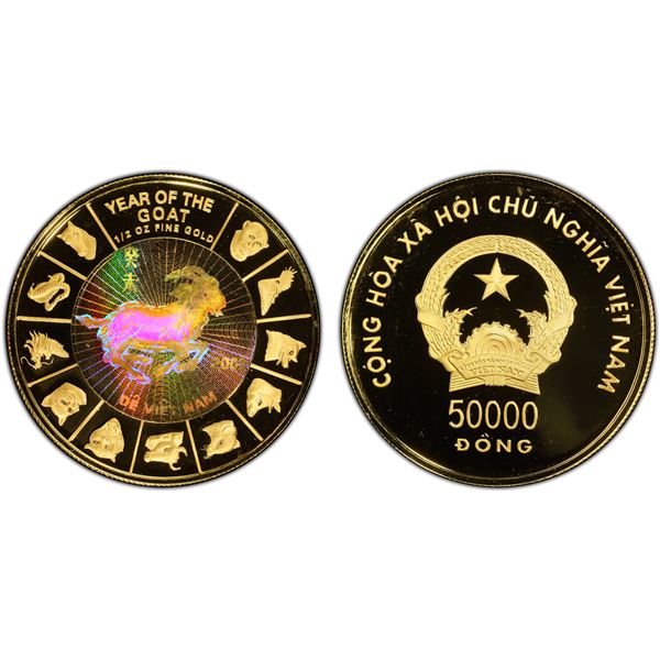 VIET NAM: Socialist Republic, AV 50,000 dong, 2003, PCGS Proof 69 DCAM