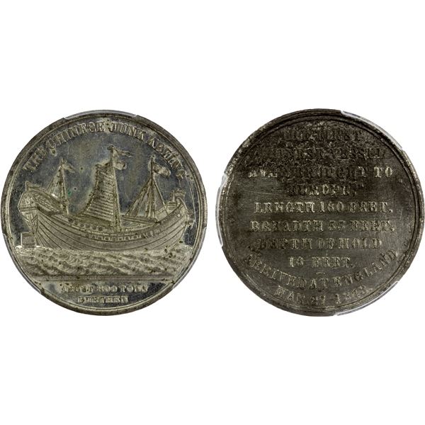 CHINA: Empire, white metal medal, 1848, PCGS UNC details