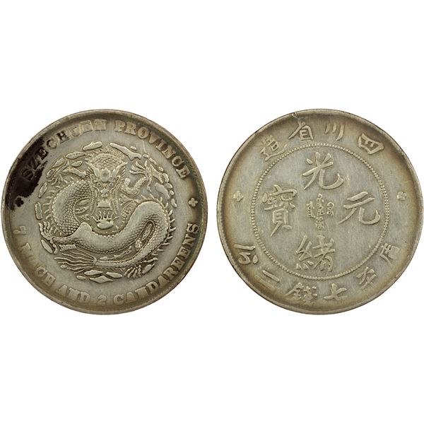 SZECHUAN: Kuang Hsu, 1875-1908, AR dollar, ND (1901-08), VF
