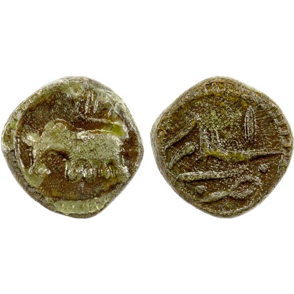 MYSORE: Tipu Sultan, 1782-1799, AE ¼ paisa (2.68g), Salamabad, AM1216, Fine