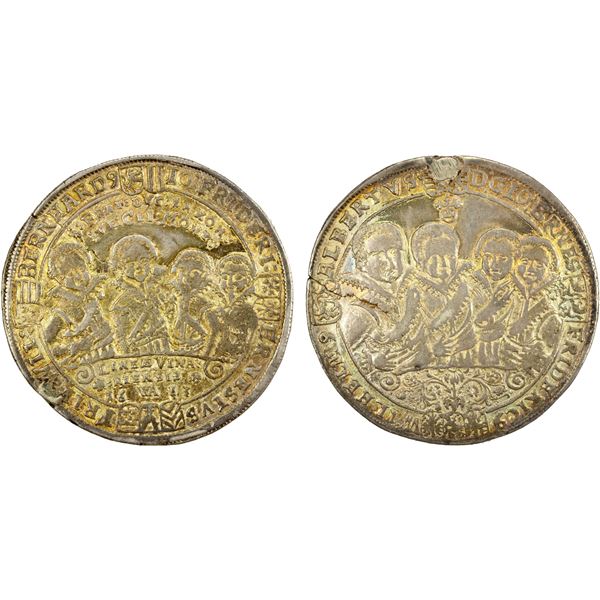 SAXONY: Johann Ernst I and his Seven Brothers, 1605-1619, AR thaler, 1613, VF