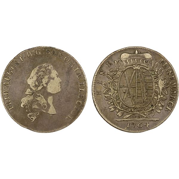 SAXONY: Friedrich August III, 1763-1806, AR thaler, 1764, F-VF
