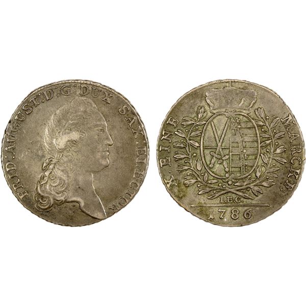SAXONY: Frederick Augustus III, 1763-1806, AR thaler, 1786-IEC, VF-EF