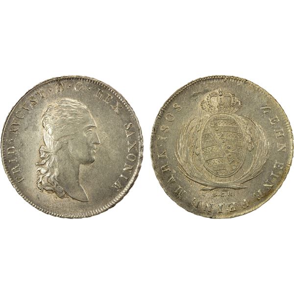 SAXONY: Friedrich August I, 1806-1827, AR thaler, 1808, AU