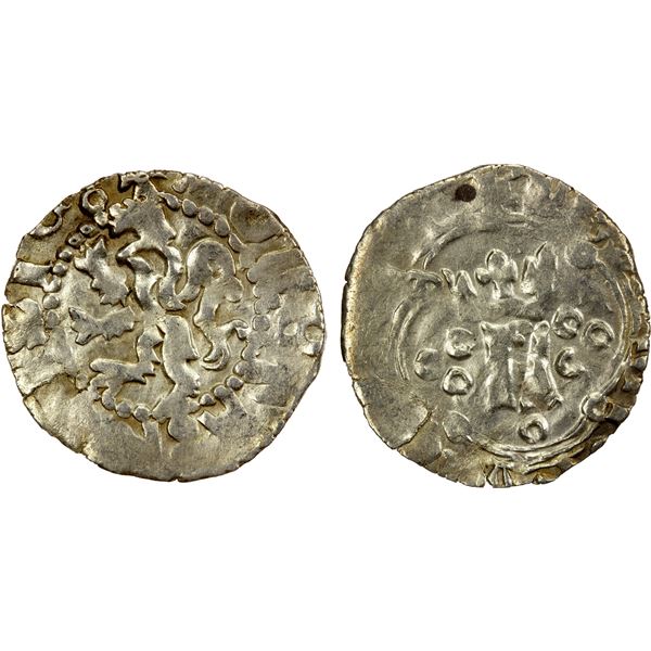 POLAND: Louis I, of Hungary, 1370-1382, AR kwartnik ruski (1.07g), Lwów (Lemberg), EF