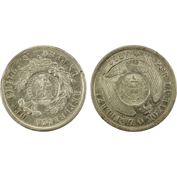GUATEMALA: Republic, AR peso, 1894, VF