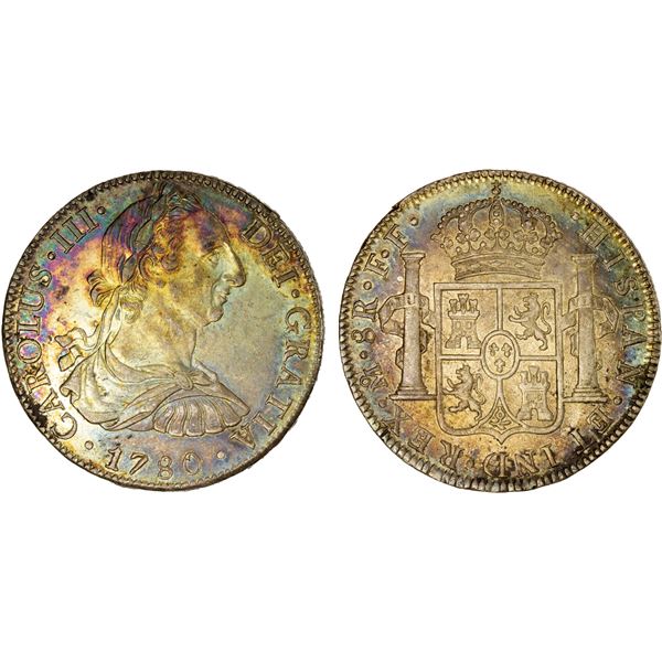 MEXICO: Carlos III, 1759-1788, AR 8 reales, 1780-Mo, AU