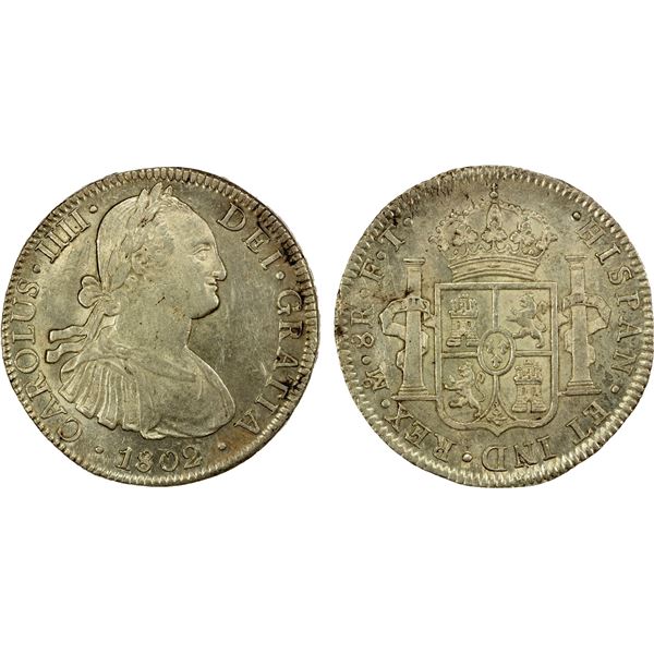 MEXICO: Carlos IV, 1788-1808, AR 8 reales, 1802-Mo, AU