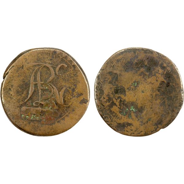MEXICO: Hacienda Tokens, AE 1/8 real (4.45g), ND (ca. 1850?), F-VF