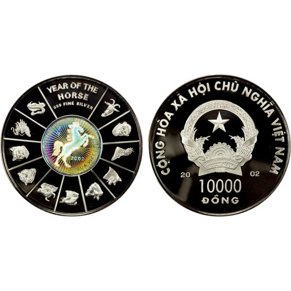 VIET NAM: Socialist Republic, AR 10000 dong, 2002, Choice Proof