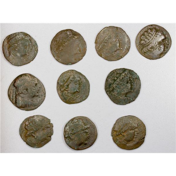 YUEH CHI: LOT of 10 AE tetradrachm