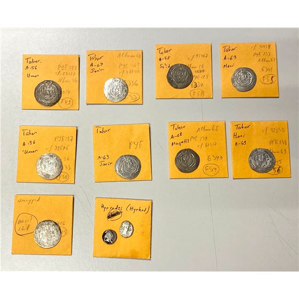 TABARISTAN, etc.: LOT of 11 silver coins