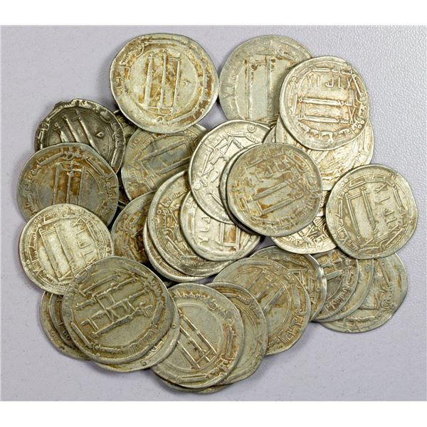 ABBASID: LOT of 33 silver dirhams