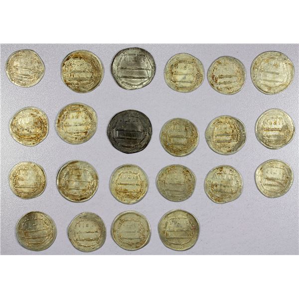 ABBASID: LOT of 22 silver dirhams
