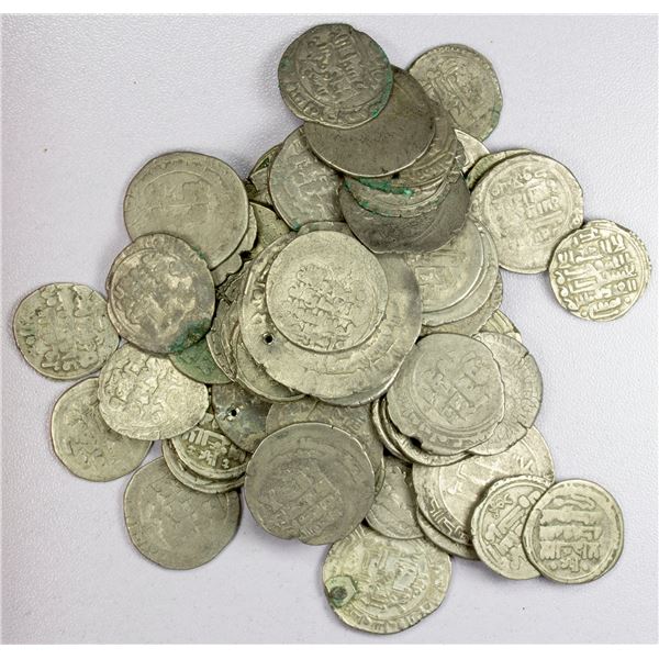 GHAZNAVID: LOT of 63 silver dirhams