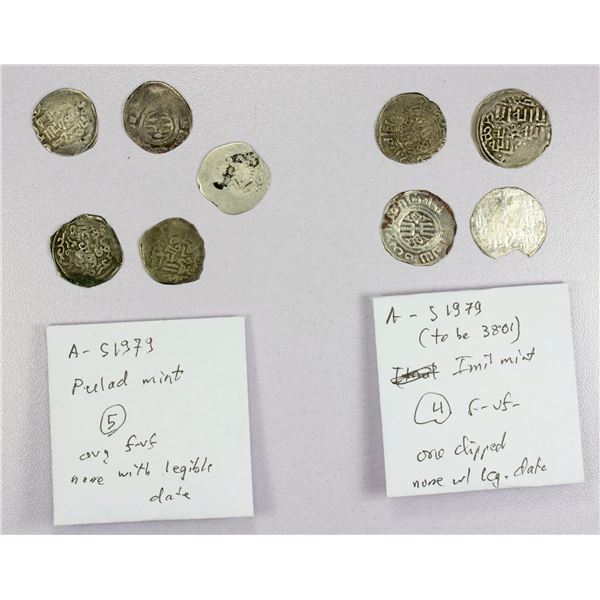 GREAT MONGOLS: LOT of 9 silver coins