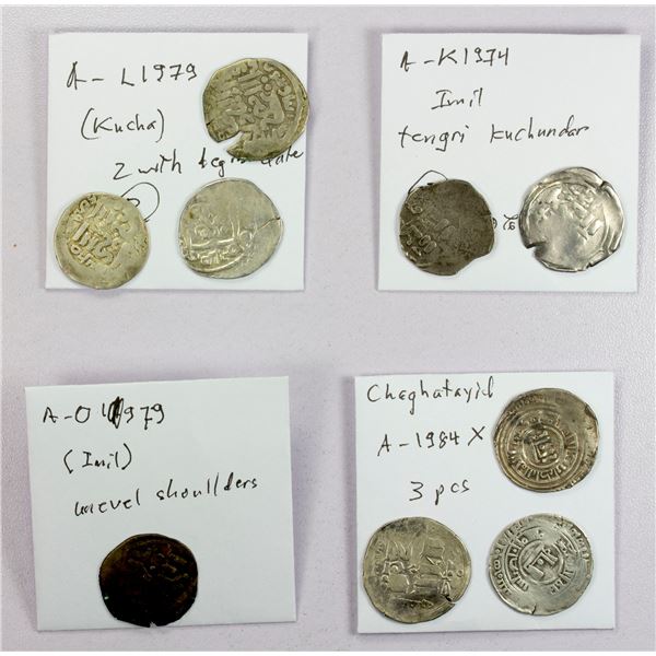 GREAT MONGOLS: LOT of 9 silver coins