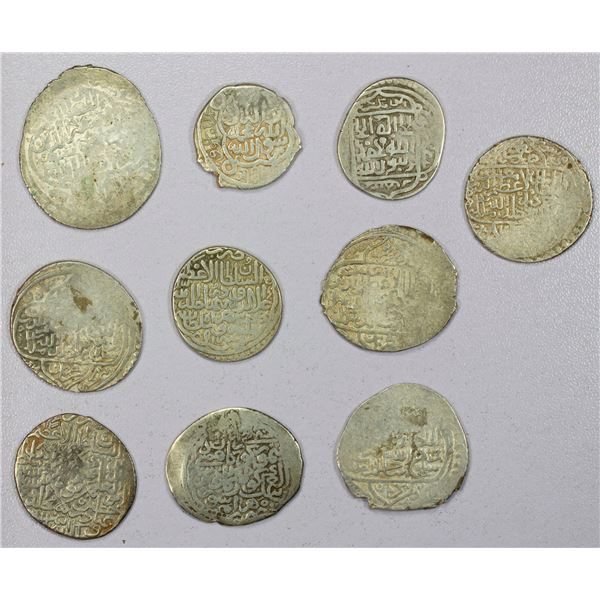 TIMURID: LOT of 10 silver tankas