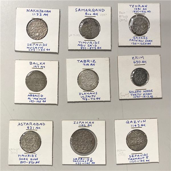 MEDIEVAL ISLAMIC: LOT of 9 silver coins