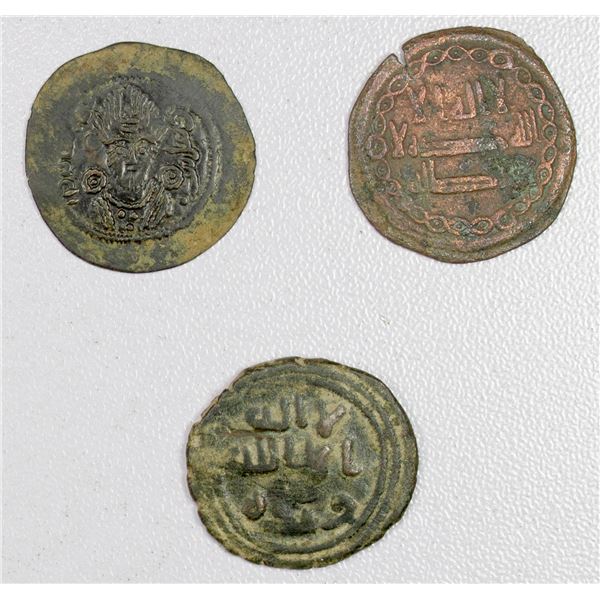 MEDIEVAL ISLAMIC: LOT of 3 copper coins