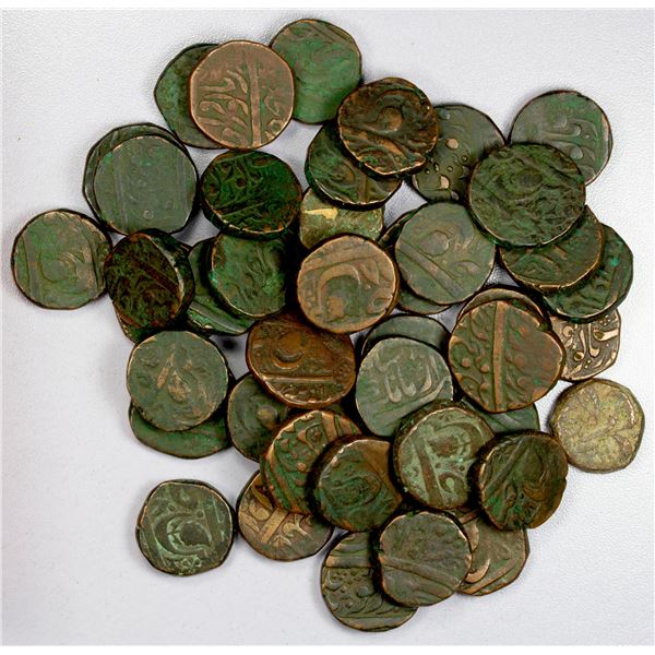 SIKH EMPIRE: LOT of 45 copper paise