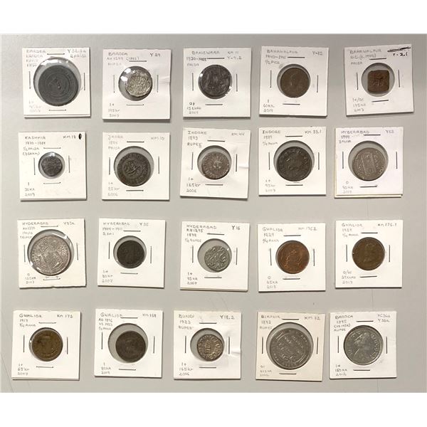 INDIAN STATES: LOT of 20 state coins