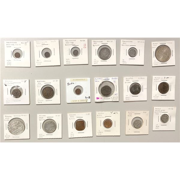 INDIAN STATES: LOT of 18 state coins