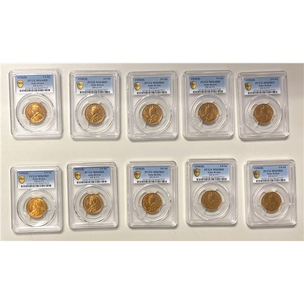 BRITISH INDIA: LOT of 10 coins