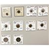 Image 1 : FRENCH INDIA: LOT of 2 silver & 8 copper coins